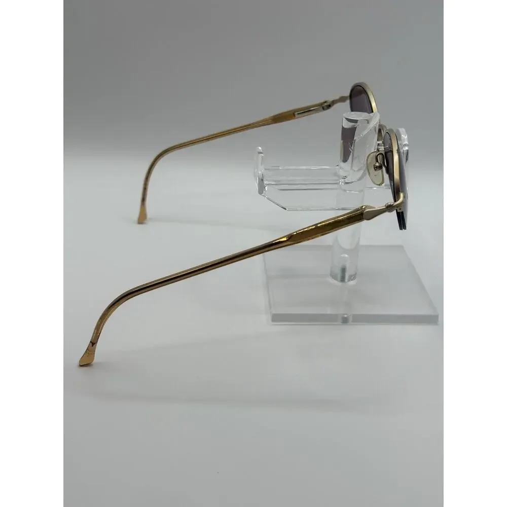 First Issue Gold Oval Sunglasses Purple Lenses
